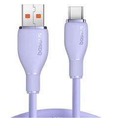 Baseus Pudding Serisi 100W USB-A to USB-C Hızlı Şarj ve Veri Kablosu 1.2 Metre - Mor