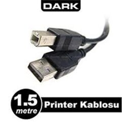 Dark DK-CB-USB2PRNL151 1.5 Metre USB 2.0 Tip A'dan Tip B'ye Yazıcı ve Tarayıcı Kablosu