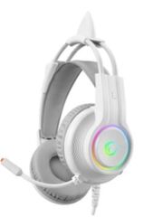 Rampage RM-K91 X-Catty Beyaz USB 7.1 RGB Kedi Kulaklı Oyuncu Kulaklığı
