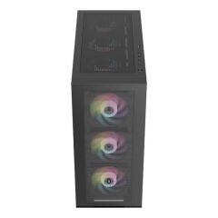 FRISBY FC‑9535G 650W 80+ Bronze Dahili PSU 4×120 mm RGB Fan Temperli Cam Ön Mesh Panel E‑ATX/ATX/mATX/Mini‑ITX Mid Tower Siyah Gaming Kasa