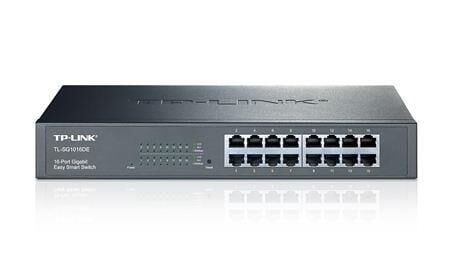 TP‑LINK TL‑SG1016DE 16 Port 10/100/1000 Mbps Easy Smart Yönetilebilir Rackmount Gigabit Switch