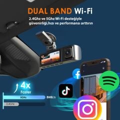 Rexing V316 4K Ultra HD WiFi GPS Destekli Çift Kanallı Araç Kamerası + 64GB SD Kart