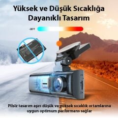 Rexing V316 4K Ultra HD WiFi GPS Destekli Çift Kanallı Araç Kamerası + 64GB SD Kart