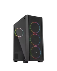 Frisby FC-9475G CREVO 600W 80+ Bronze 4x120mm RGB Fan Tempered Glass Micro-ATX / Mini-ITX Gaming Kasa Siyah