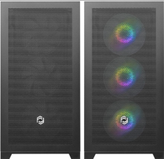 Frisby FC-9475G CREVO 600W 80+ Bronze 4x120mm RGB Fan Tempered Glass Micro-ATX / Mini-ITX Gaming Kasa Siyah