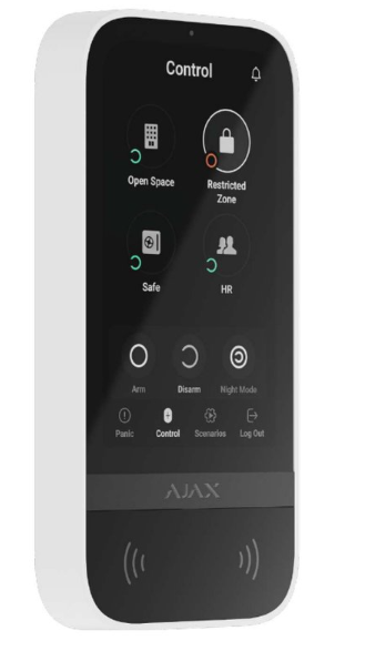 AJAX KeyPad TouchScreen Beyaz Kablosuz Dokunmatik Alarm Kontrol Paneli Güvenlik Sistemi Tuşsuz LCD Keypad AJAX Alarm Sistemi Uyumlu
