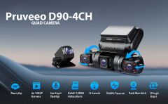 Pruveeo D90-4CH 4 Kanallı Full HD WiFi GPS Destekli Araç Kamerası + 128GB SD Kart