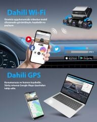 Pruveeo D90-4CH 4 Kanallı Full HD WiFi GPS Destekli Araç Kamerası + 128GB SD Kart