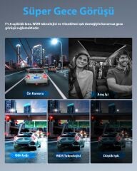 Pruveeo D90-4CH 4 Kanallı Full HD WiFi GPS Destekli Araç Kamerası + 128GB SD Kart