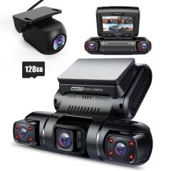 Pruveeo D90-4CH 4 Kanallı Full HD WiFi GPS Destekli Araç Kamerası + 128GB SD Kart