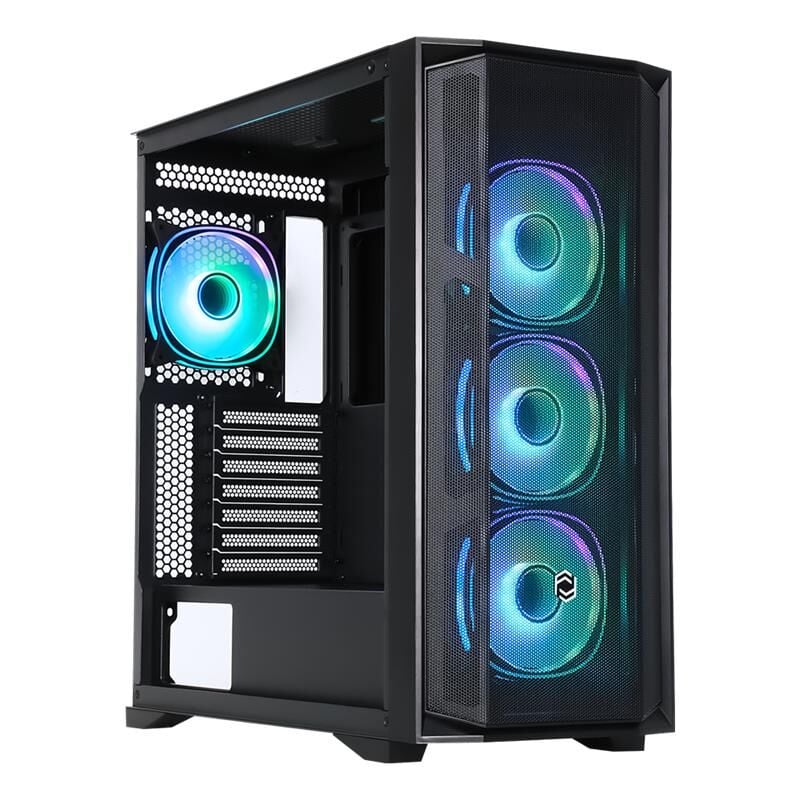 FRISBY CX‑500 750W 80+ Bronze ARGB 4×120 mm Double Slim ARGB Fanlı Midi Tower Siyah Mesh Kasa (750 W Güç Kaynağı, Temperli Cam Yan Panel, USB 3.0/2.0 Portlar)