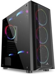 GameBooster GB‑GH008BB 650W 80+ Bronze Mesh Ön Panel ARGB Fanlı USB 3.0 ATX Gaming Kasası (PSU Dahil)