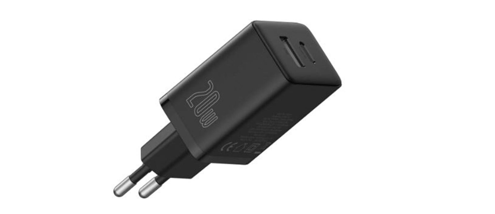 Baseus Compact 20W Dual Port (USB-C + USB-A) Hızlı Şarj Cihazı - Siyah (P10111403113-00)