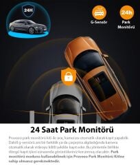 Pruveeo D30 4K Ultra HD WiFi Çift Kanallı Araç İçi Kamera (Ön ve İç)