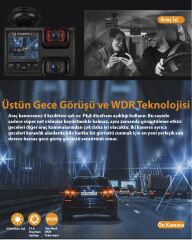 Pruveeo D30 4K Ultra HD WiFi Çift Kanallı Araç İçi Kamera (Ön ve İç)
