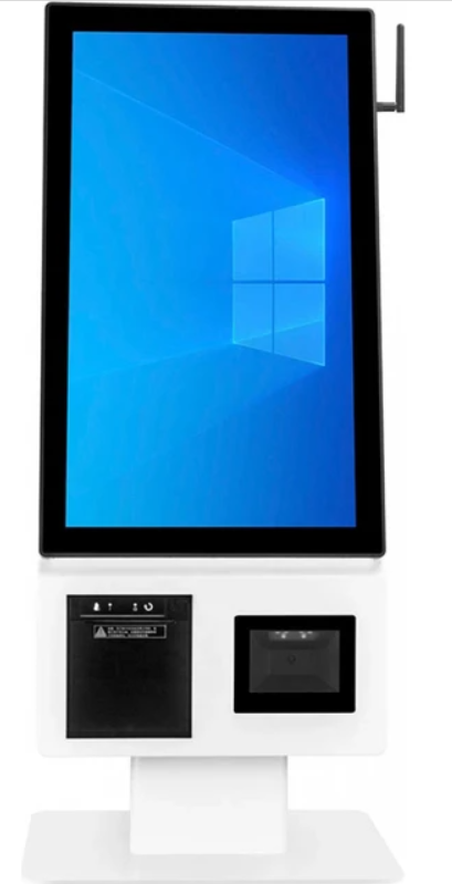 TIWOX S-1250 21,5'' Kiosk i7 5. Nesil 16GB RAM 256GB SSD WiFi Entegre 2D Barkod Okuyucu ve Barkod Yazıcı Self Servis Siyah Kiosk Terminal
