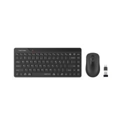 A4 Tech FG2200 Air2 2.4GHz Kablosuz Q Türkçe Mini Klavye Mouse Sessiz Set - Siyah