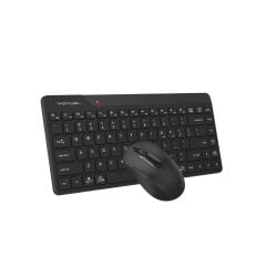 A4 Tech FG2200 Air2 2.4GHz Kablosuz Q Türkçe Mini Klavye Mouse Sessiz Set - Siyah