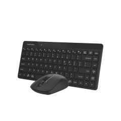 A4 Tech FG2200 Air2 2.4GHz Kablosuz Q Türkçe Mini Klavye Mouse Sessiz Set - Siyah