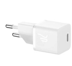 Baseus GaN5 20W Mini USB-C PD 3.0 Hızlı Şarj Adaptörü - Beyaz (CCGN050102)