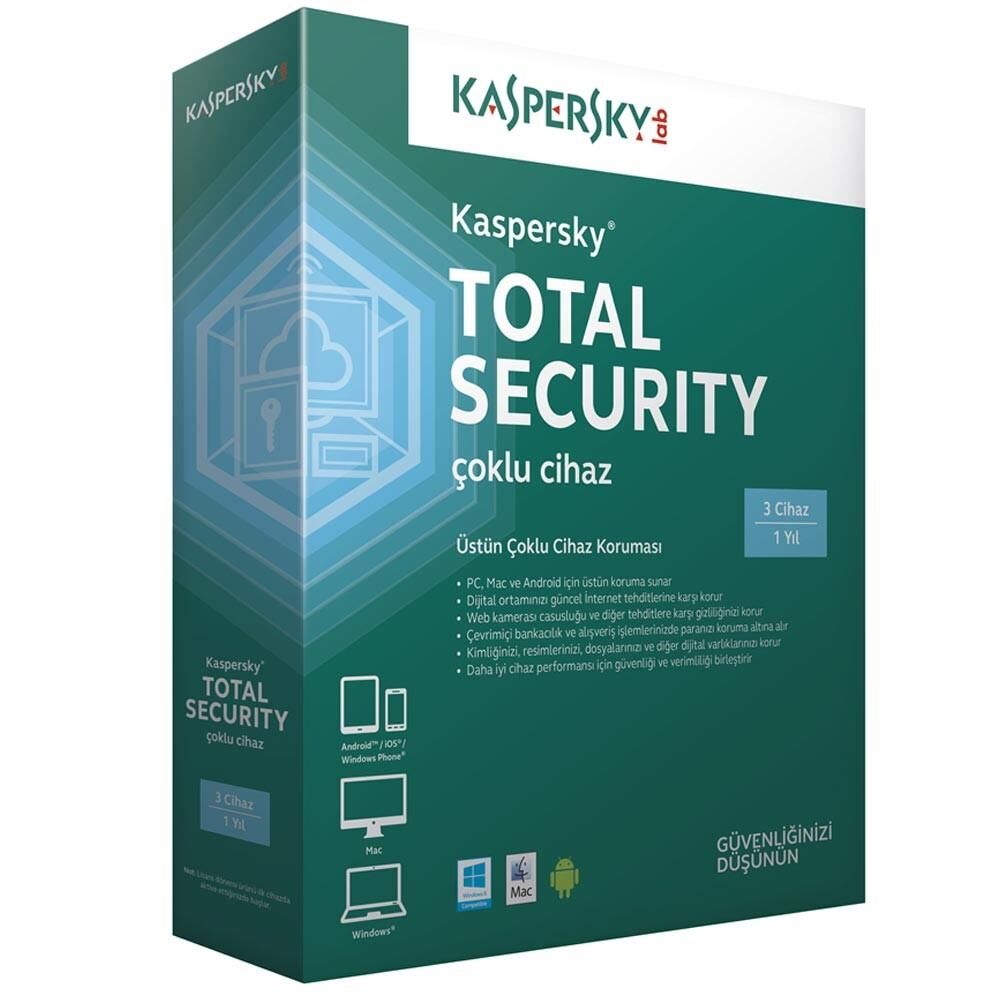 Kaspersky Total Security Çok Katmanlı Güvenlik - 5 Kullanıcı 1 Yıl Premium (Dijital Lisans)