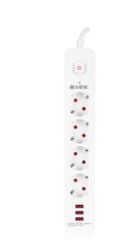 S-link SPG403U 1.5m 1.5mm 100 yüzde  Bakır 750 Joule 3 Usb 5V2.4A 4lü Anahtarlı Akım Korumalı Priz