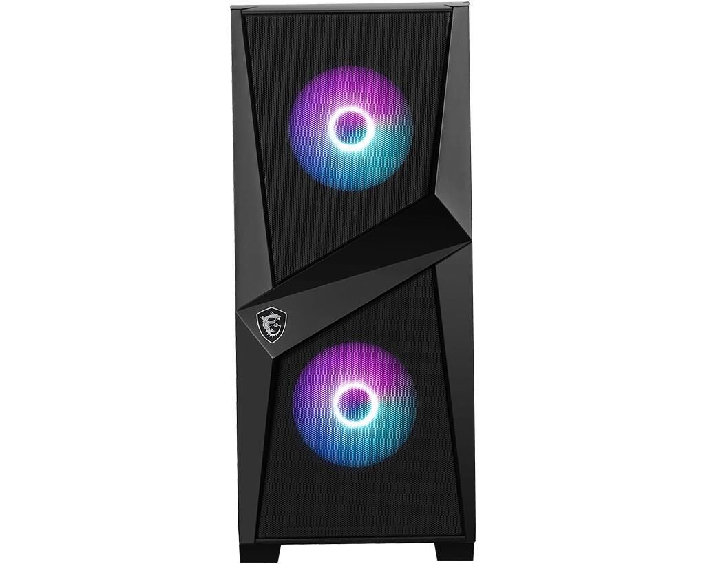 MSI MAG FORGE 100R Temperli Cam 1×120 mm ARGB Fan PSU Yok Gaming Siyah Kasa