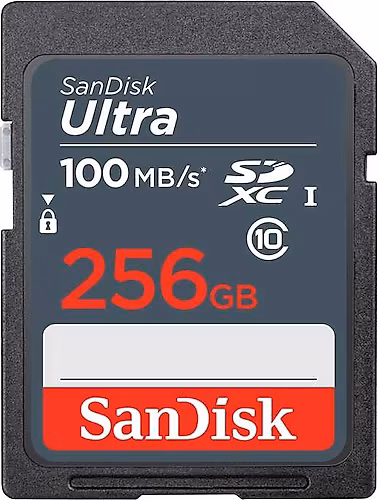 256GB SANDISK ULTRA SDXC 100MB/S SDSDUNR-256G-GN3IN