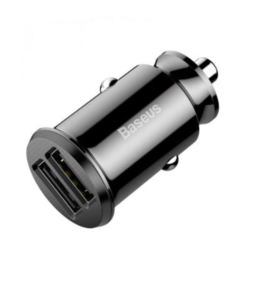 Baseus Grain (CCALL-ML01) 3.1A Çift USB Çıkışlı Mini Araç Şarj Cihazı - Siyah