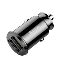 Baseus Grain (CCALL-ML01) 3.1A Çift USB Çıkışlı Mini Araç Şarj Cihazı - Siyah