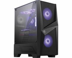 MSI MAG FORGE 100M Tempered Glass Siyah Mid‑Tower Gaming Kasa • 2×120 mm ARGB Ön Fan + 1×120 mm Arka Fan (PSU Yok) • 4 mm Temperli Cam Panel • ATX/mATX/ITX Uyumluluk