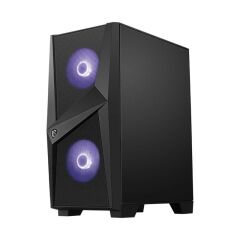 MSI MAG FORGE 100M Tempered Glass Siyah Mid‑Tower Gaming Kasa • 2×120 mm ARGB Ön Fan + 1×120 mm Arka Fan (PSU Yok) • 4 mm Temperli Cam Panel • ATX/mATX/ITX Uyumluluk