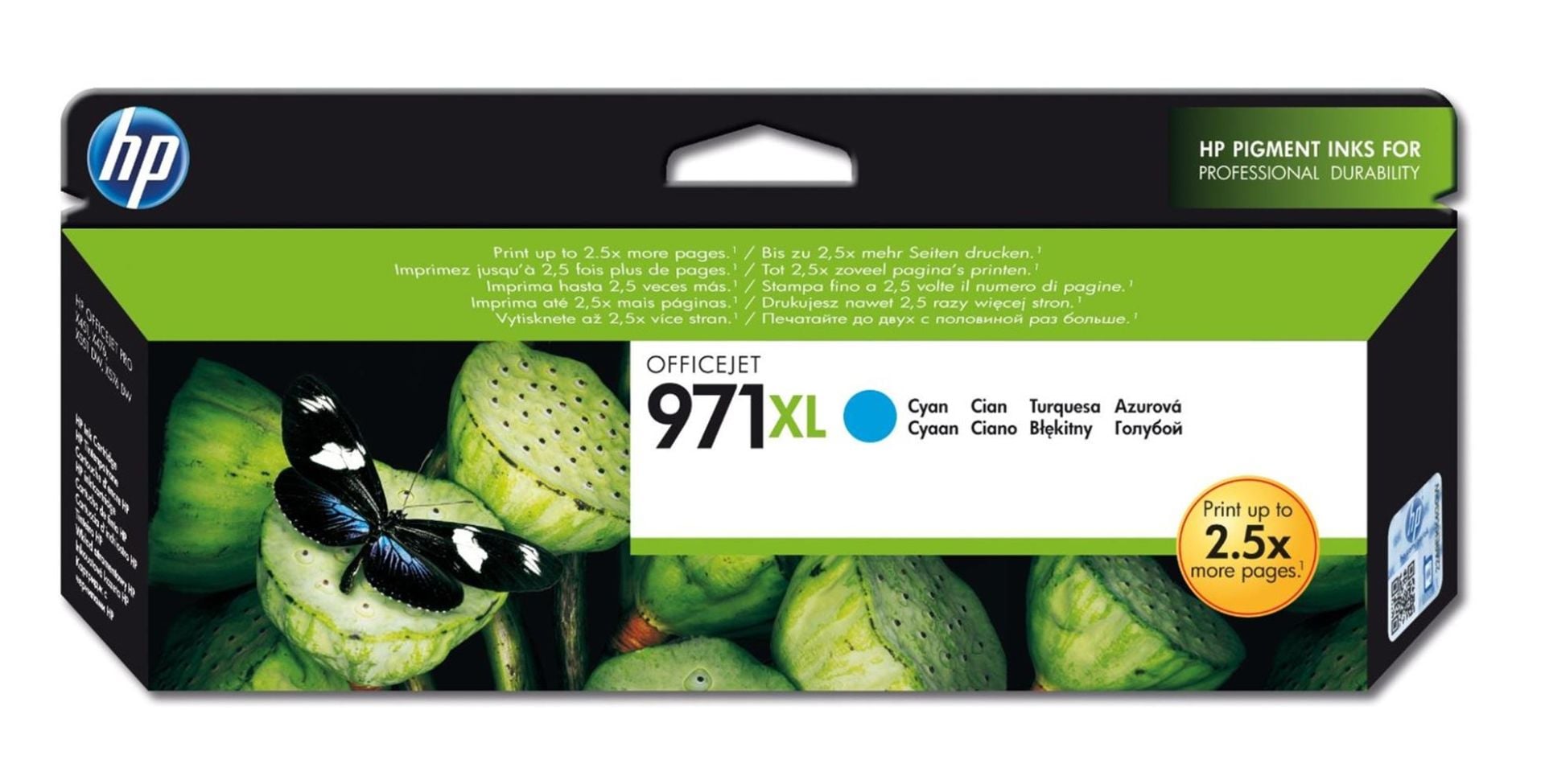 HP 971XL Cam Göbeği (Cyan) Yüksek Kapasiteli Orijinal PageWide Mürekkep Kartuşu (CN626A)
