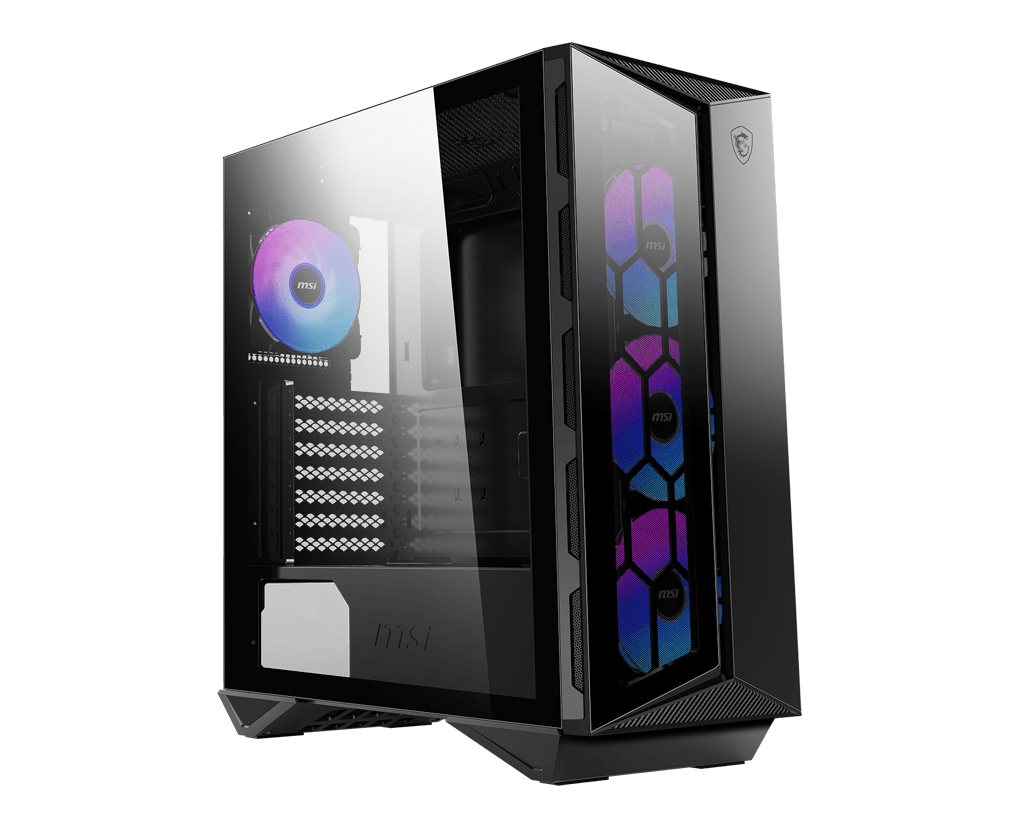MSI MPG GUNGNIR 110R Temperli Cam Yan Panel 4×120 mm ARGB Fan USB‑C 20 Gb/s 2×USB‑A Gaming Mid‑Tower Siyah Kasa (PSU Dahil Değil)