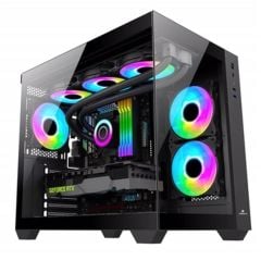 GameBooster GB-GH600BB Sea View ATX Mid Tower 6 x ARGB Fanlı Temperli Cam Panel USB 3.0 Siyah Bilgisayar Kasası