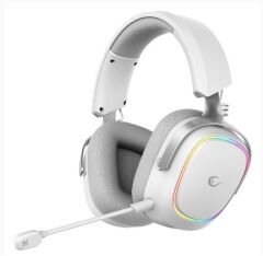 Rampage RETSU Beyaz-Gri 2.4GHz Kablosuz + Bluetooth + Kablolu Üç Modlu Oyuncu Kulaklığı - Hibrit Earpad
