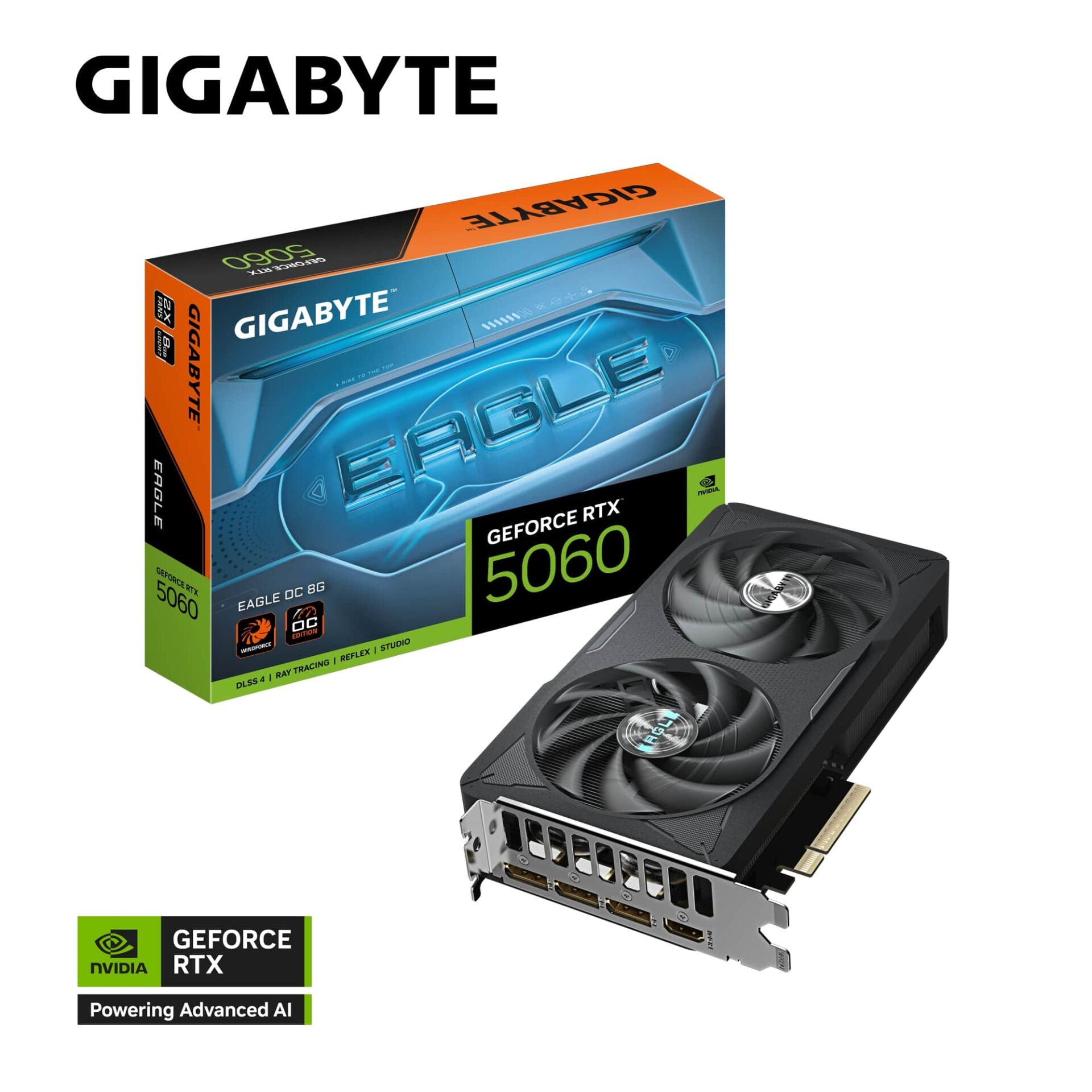 Gigabyte GeForce RTX 5060 EAGLE OC 8G 8GB GDDR7 128-Bit DLSS 4 Ekran Kartı (GV-N5060EAGLE OC-8GD)