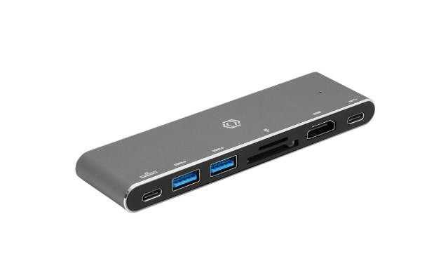 Frisby FA-7714TC Çift USB Type-C™ Hub HDMI 4K 2x USB-C 2x USB 3.0 SD TF Kart Okuyucu Power Delivery (PD) Şarj Destekli Çoklu Port Adaptör