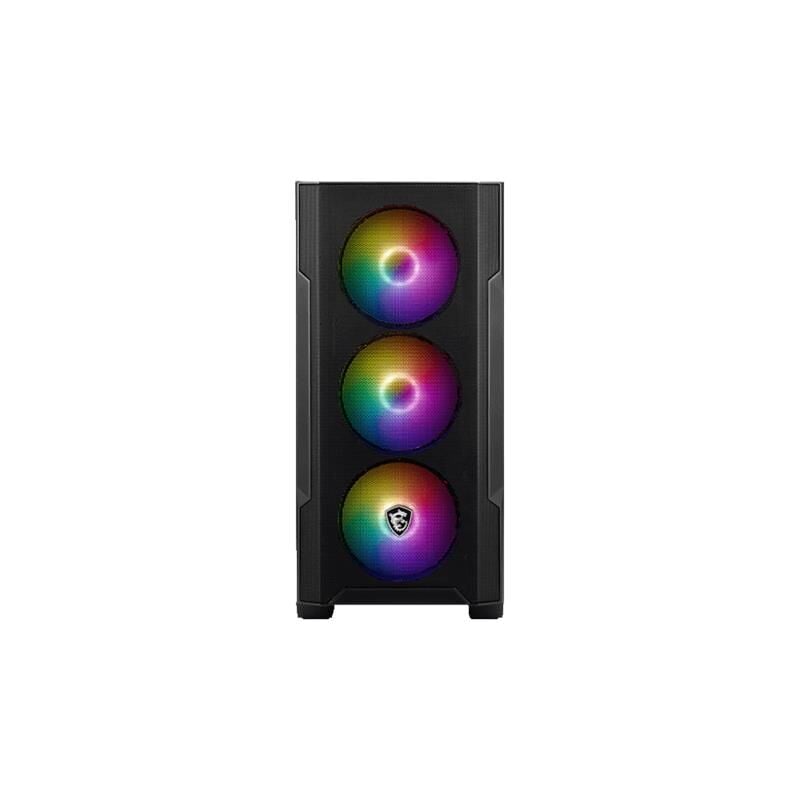 MSI MAG Forge M100R Temperli Cam 3x120mm + 1x120mm ARGB Fan PSU Yok mATX Gaming Siyah Kasa