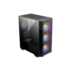 MSI MAG Forge M100R Temperli Cam 3x120mm + 1x120mm ARGB Fan PSU Yok mATX Gaming Siyah Kasa
