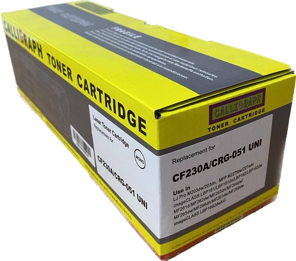 Calligraph HP CF230A (30A) Uyumlu Chipli Muadil Siyah (Black) Toner - 1.600 Sayfa