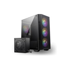 MSI MAG FORGE M100A D60 Akrilik Yan Panel 3×120 mm ARGB Fan + 1×120 mm ARGB Arka Fan 600 W 80+ Bronze PSU Micro‑ATX / Mini‑ITX Gaming Kasa