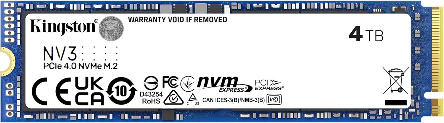 Kingston 4TB NV3 Gen4x4 NVMe SSD SNV3S/4000G
