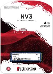 Kingston 4TB NV3 Gen4x4 NVMe SSD SNV3S/4000G