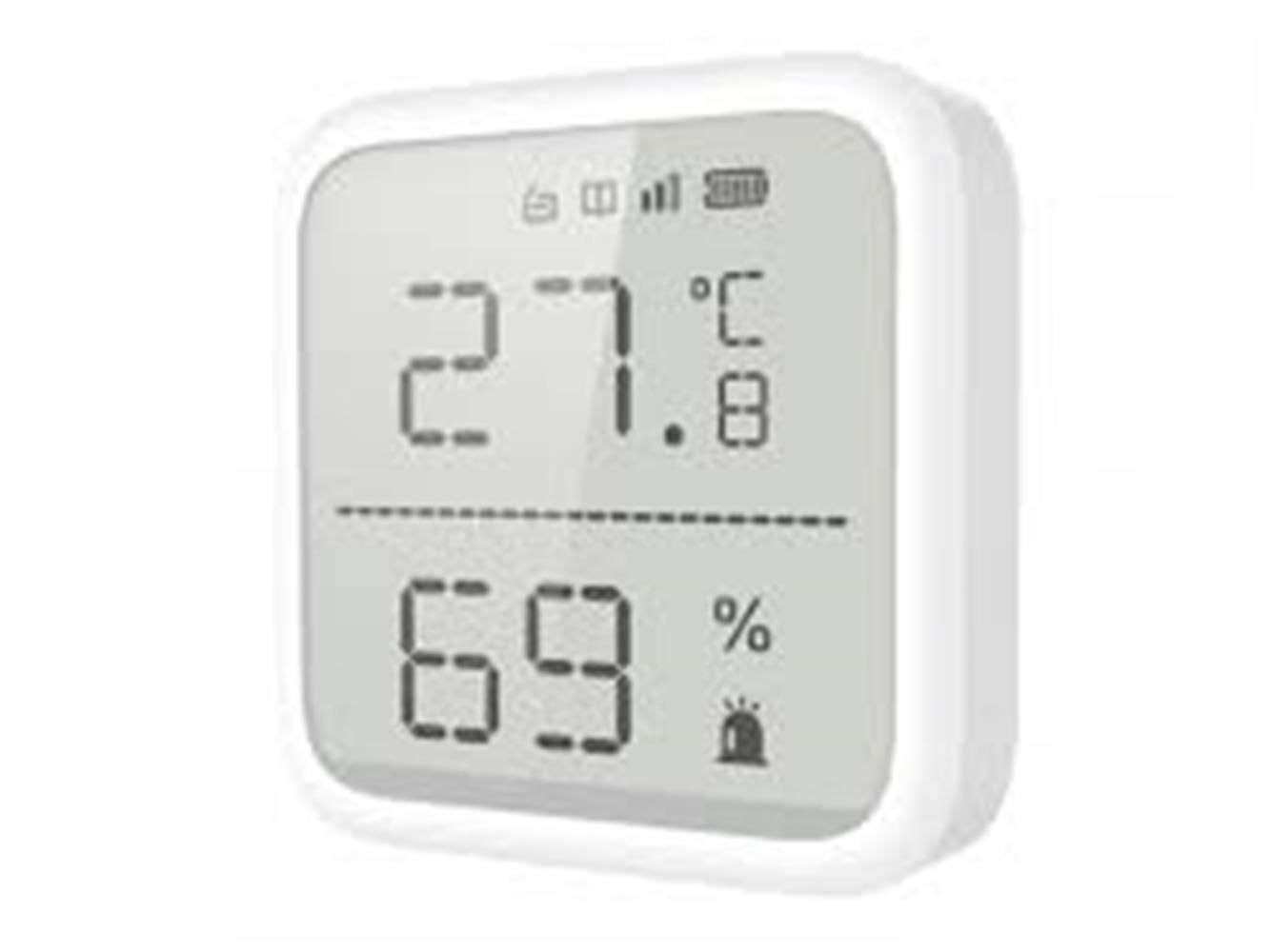 Hikvision DS‑PDTPH‑E‑WE Kablosuz Sıcaklık ve Nem Dedektörü 2.7″ Ekran, Harici Prob Desteği, 868 MHz Tri‑X, AES‑128, AAA×2