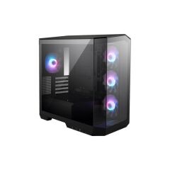 MSI MAG PANO M100R PZ Temperli Cam 270° ARGB’li 3x120 mm Reverse‑Blade + 1x120 mm ARGB Fanlı Micro‑ATX Siyah Gaming Kasası