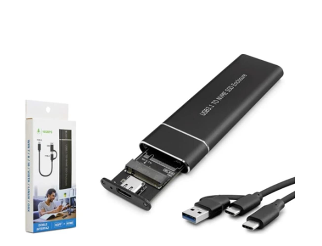 Hadron HDX1768 M.2 NVMe SSD Harici Disk Kutusu USB 3.0 & Type-C 3.1 Geriye Dönük Uyumlu