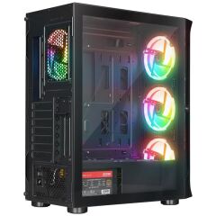 RAMPAGE PROLIX MESH 850W 80+ 4x120mm ARGB Fanlı Manyetik Temperli Camlı ATX Midi Tower Gaming Kasa