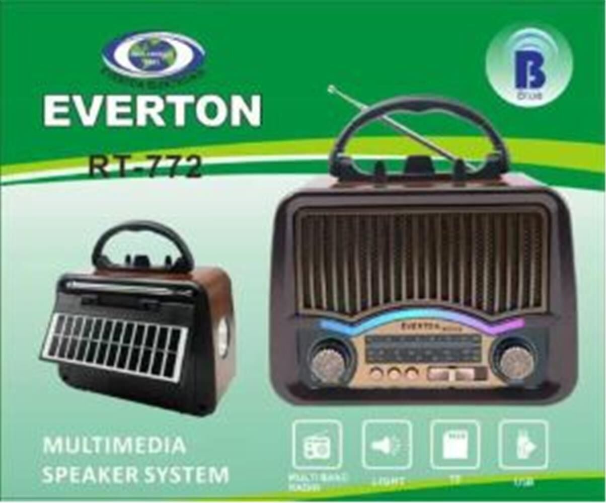 Everton RT-772 Bluetooth USB-TF Kart Nostaljik Şarjlı Radyo Ses Bombası
