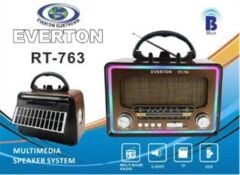 Everton RT-763 Bluetooth/USB/TF Kart Destekli Şarjlı Nostaljik Radyo - Kahverengi Ahşap Görünümlü